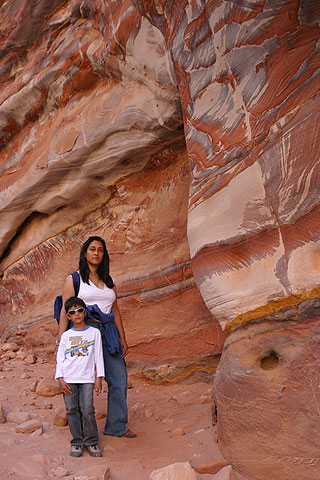 Rock Formations.jpg - Coloured Rock Formations - Petra - Jordan - November 2005